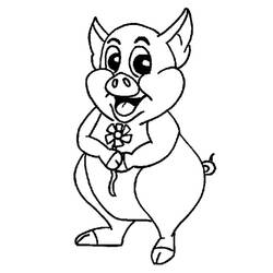 着色页: 猪肉 (动物) #17669 - 免费可打印着色页