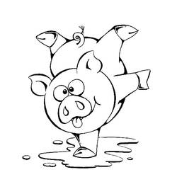 着色页: 猪肉 (动物) #17689 - 免费可打印着色页