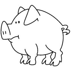 着色页: 猪肉 (动物) #17690 - 免费可打印着色页