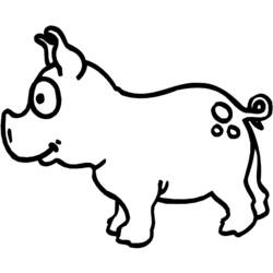 着色页: 猪肉 (动物) #17694 - 免费可打印着色页