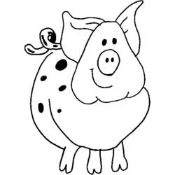 着色页: 猪肉 (动物) #17699 - 免费可打印着色页