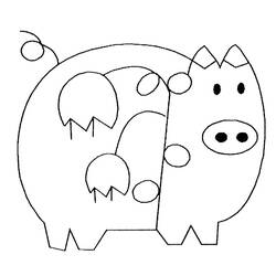 着色页: 猪肉 (动物) #17720 - 免费可打印着色页