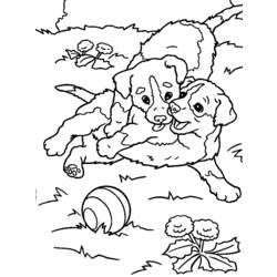 着色页: 小狗 (动物) #3005 - 免费可打印着色页