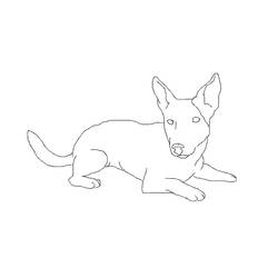 着色页: 小狗 (动物) #3069 - 免费可打印着色页