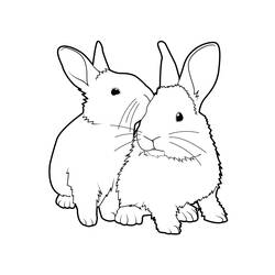 着色页: 兔子 (动物) #9503 - 免费可打印着色页