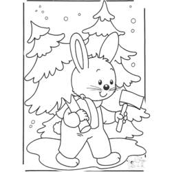着色页: 兔子 (动物) #9574 - 免费可打印着色页