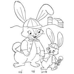 着色页: 兔子 (动物) #9596 - 免费可打印着色页