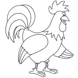 着色页: 公鸡 (动物) #4086 - 免费可打印着色页