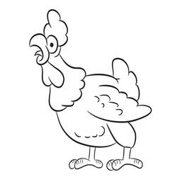 着色页: 公鸡 (动物) #4092 - 免费可打印着色页