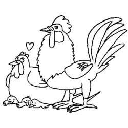 着色页: 公鸡 (动物) #4110 - 免费可打印着色页