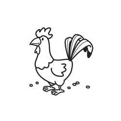 着色页: 公鸡 (动物) #4118 - 免费可打印着色页