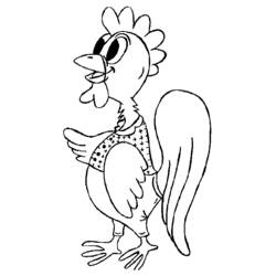 着色页: 公鸡 (动物) #4135 - 免费可打印着色页