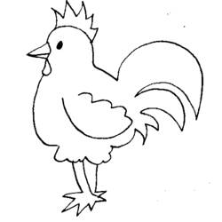 着色页: 公鸡 (动物) #4175 - 免费可打印着色页
