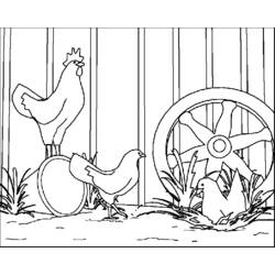着色页: 公鸡 (动物) #4192 - 免费可打印着色页