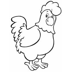 着色页: 公鸡 (动物) #4197 - 免费可打印着色页