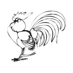 着色页: 公鸡 (动物) #4211 - 免费可打印着色页