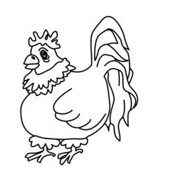 着色页: 公鸡 (动物) #4275 - 免费可打印着色页