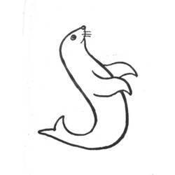 着色页: 海豹 (动物) #16372 - 免费可打印着色页