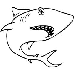 着色页: 鲨鱼 (动物) #14767 - 免费可打印着色页