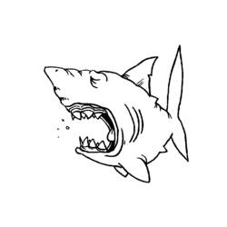 着色页: 鲨鱼 (动物) #14773 - 免费可打印着色页