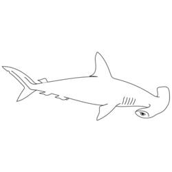 着色页: 鲨鱼 (动物) #14787 - 免费可打印着色页