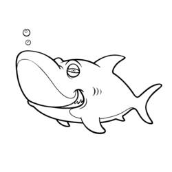 着色页: 鲨鱼 (动物) #14794 - 免费可打印着色页