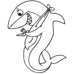 着色页: 鲨鱼 (动物) #14806 - 免费可打印着色页