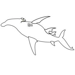 着色页: 鲨鱼 (动物) #14846 - 免费可打印着色页