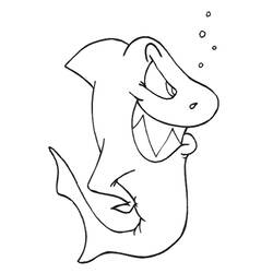着色页: 鲨鱼 (动物) #14859 - 免费可打印着色页