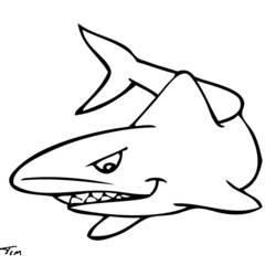 着色页: 鲨鱼 (动物) #14864 - 免费可打印着色页