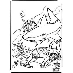 着色页: 鲨鱼 (动物) #14878 - 免费可打印着色页