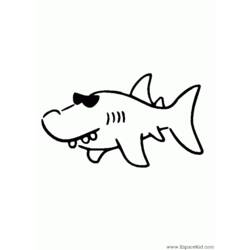 着色页: 鲨鱼 (动物) #14889 - 免费可打印着色页