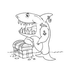 着色页: 鲨鱼 (动物) #14901 - 免费可打印着色页