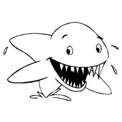 着色页: 鲨鱼 (动物) #14946 - 免费可打印着色页