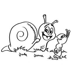 着色页: 蜗牛 (动物) #6502 - 免费可打印着色页