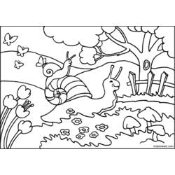 着色页: 蜗牛 (动物) #6543 - 免费可打印着色页