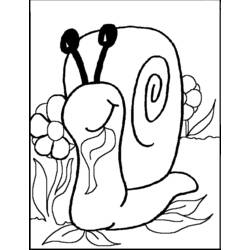 着色页: 蜗牛 (动物) #6615 - 免费可打印着色页