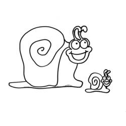 着色页: 蜗牛 (动物) #6623 - 免费可打印着色页