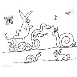着色页: 蜗牛 (动物) #6664 - 免费可打印着色页