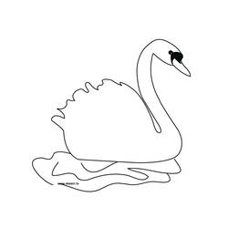 着色页: 天鹅 (动物) #4996 - 免费可打印着色页