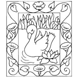 着色页: 天鹅 (动物) #5034 - 免费可打印着色页