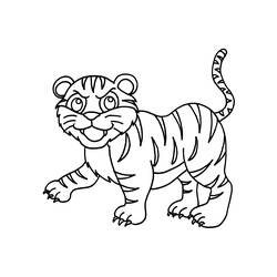 着色页: 老虎 (动物) #13625 - 免费可打印着色页
