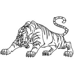 着色页: 老虎 (动物) #13688 - 免费可打印着色页