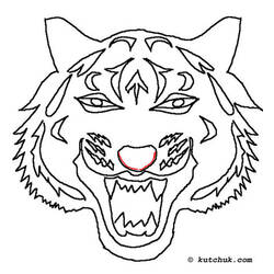 着色页: 老虎 (动物) #13690 - 免费可打印着色页