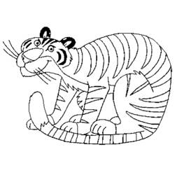 着色页: 老虎 (动物) #13765 - 免费可打印着色页