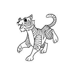 着色页: 老虎 (动物) #13770 - 免费可打印着色页