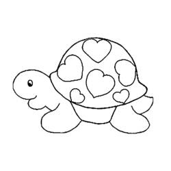 着色页: 龟 (动物) #13554 - 免费可打印着色页