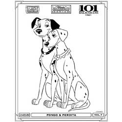 着色页: 101 斑点狗 (动画电影) #129178 - 免费可打印着色页