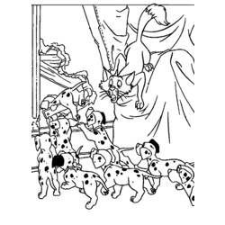 着色页: 101 斑点狗 (动画电影) #129275 - 免费可打印着色页