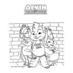 着色页: 艾尔文与花栗鼠 (动画电影) #128263 - 免费可打印着色页